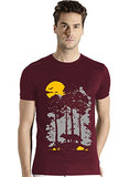 Adro Mens Sun Printed Cotton T-Shirt (Rn22-1-Sun-Mr_Maroon_S)