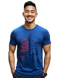 Adro Guitar Design Printed T-Shirt For Men - 100% Cotton, Regular Fit, Soft Breathable Fabric | Rn23-M-Gtr-Rb-M Royal Blue