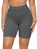 KYDA Women's Anti Bacterial Cycling Shorts Under Skirt Biker Shorts High Waist Stretchable Yoga Shorts & Gym Workout Skin Fit Shorties(Darkgrey_L),Darkgrey