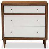 Baxton Studio Fp-6782-Walnutwhite Chests-Of-Drawers, Medium, White And Walnut