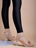 Shoetopia Stylish Trasparent Detailed Golden Heels For Women & Girls /Eu38,Gold,5,B0DNXMFV7B