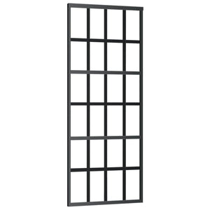 Vidaxl Sliding Door - Glass And Aluminum Construction, Black, 29.9'X80.7', Soft Stop For Quiet Operation, Mounting Accessories Included.