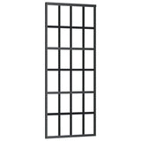 Vidaxl Sliding Door - Glass And Aluminum Construction, Black, 29.9'X80.7', Soft Stop For Quiet Operation, Mounting Accessories Included.