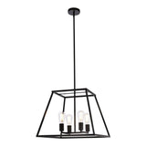 Living District Declan 4-Light Farmhouse Metal Pendant In Black Finish