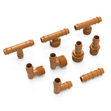 (20-Pack) Drip Irrigation Brown Barbed Adapter Coupling Fittings - Fits 1/2