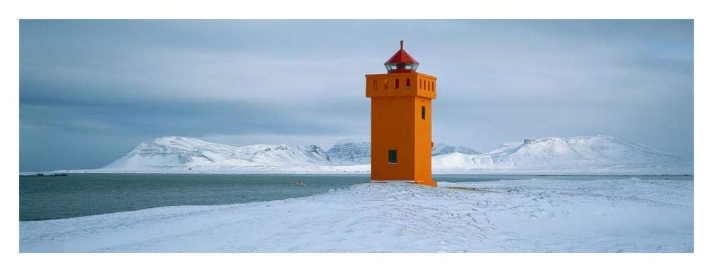 Krossnes Lighthouse, Iceland-Paper Art-38,,X14,,