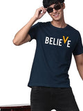 Adro Men'S Believe Design Printed T-Shirt (2Xl, Steel Blue)