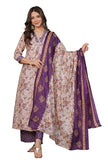 Wedani Cotton Printed Kurta Set For Women Cream,CREAM,2XL