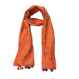 Aglare WomenS Cotton Stole (Orange, Free Size)