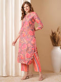 Gosriki Women'S Rayon Blend Straight Printed Kurta With Pant (Kalol Pink-Vks01-Gs_M_Pink_Medium),Pink,,B0DBM2D59H