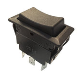Gardner Bender GSW46 Electrical Rocker Switch, DPDT, ONOFFON, 20 A/125V AC, Spade Terminal,Black,Small
