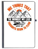 Udnag Ruled Notebook Diary Adventure | Me Thinks That The Moment My Legs Begin To Move, My Thoughts Begin To Flow, [A5 80Pages