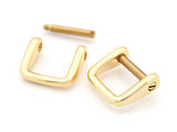 CRAFTMEMORE 5/8 Inch Rectangle Screw Rings Buckle Strap Connector Rectangular Shackle Screw Purse Bag Loop 4pcs (Gold)