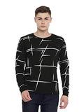 Adro Men'S Full Sleeve Cotton Printed T-Shirts (Fs-4-Aop04-Bl_Black_L)