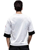 Eyebogler Loose Fit White Small Size T-Shirt For Men(S-T322-Whbl)