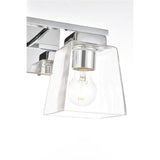 Living District Merrick 2-Light Iron & Glass Bath Sconce In Chrome/Clear