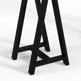 Simplihome Sawhorse Modern Industrial 50 Inch Wide Real Solid Walnut Wood Console Sofa Table, For The Living Room, Entryway And