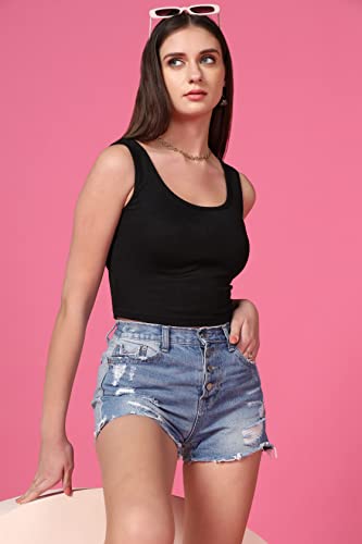 Toplot Women'S Combo Solid Ribbed Scoop Neck Sleeveless Slim Fit Tank Top Pack Of 2 (Combo-5069-Blk-Blk-Xs),Black-Black,,B0CG5GL168