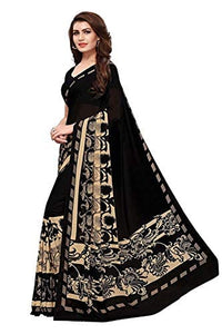 Anni Designer Georgette Saree With Blouse Piece (Black Gerog_Black_Free Size),Multicolour,Free Size,faux georgette,with blouse piece,Saree