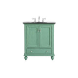 Elegant Decor Otto 30 Contemporary Solid Wood Single Bathroom Vanity In Mint