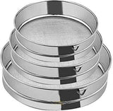 Duodeno Stainless Steel Nesting Aata Chalni/Channi/Flour Sieve Pack of 3, Color Silver (Small, Medium, Large)