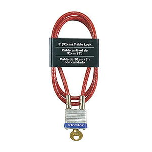 Master Lock 719D Steel Cable With Integrated Outdoor Padlock With Key, 1 Pack