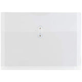 JAM PAPER Plastic Envelopes with Button & String Tie Closure - Letter Booklet - 9 3/4 x 13 - Clear - 12/Pack