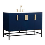 Elegant Decor Indoor Modern Under Sink Bathroom Fixtures Storage Organizer Cabinet 60 Inch Single Bathroom Vanity - Grey