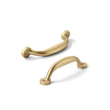 CABDM 2 Pack 3 inch Hole Center Brushed Gold Cabinet Pulls - Heavy Duty Solid Drawer Matte Gold Hardware Handles Kitchen Vanity 