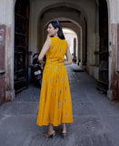 Gosriki Women'S Rayon Viscose Printed Skirt And Top Dress Set (Bijapur Yellow-Gs_L_Yellow_Large),Yellow,,B0DZC49KGG