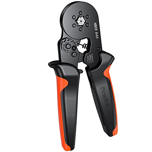 Ferrule Crimping Tool, Preciva Hexagonal Sawtooth Self-Adjustable Ratchet Wire Terminals Crimper For Awg23-10 Bootlace End-Sleev