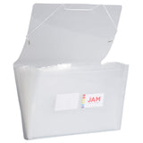 JAM PAPER Accordion Folders 13 Pocket Plastic Expanding File Legal Size 10 x 15 Clear Sold Individually