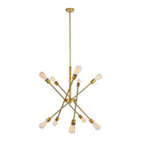 Living District Indoor Modern Home Decorative Bright Ceiling Axel 10 Lights Brass Pendant
