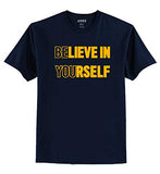 Adro Believe In Yourself Design Printed T-Shirt For Men (Rnr-S36-You-Nb_Navy_Xl)