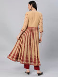 Gosriki Women'S Georgette Chikankari Embroidered Anarkali Kurti (Kari Beige-Nw1-Gs_Xxl_Beige_Xx-Large),Beige,2,B0C5RVV7SY