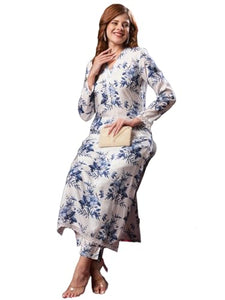 Gosriki Women'S Rayon Blend Straight Printed Kurta With Pant (Pivar White-Vks02-Gs_L_White_Large),White,,B0D9YTZPNR