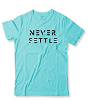 Adro Mens Never Settle Cotton T-Shirt (Rn22-03-Set-Mi_Mint_L)