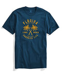 Adro Florida Paradise Life Mens Printed T-Shirt (Xl, Steel Blue)