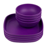 Re-Play Made in USA Recycled Products - Set of 4-9 Heavy Duty Environmentally Friendly Dining Plates and 20 oz. Bowls, Great for