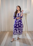 Anni Designer Women'S Rayon Blend Chikankari Embroidered Straight Kurta (Sceros Violet_L_Violet_Large),Violet,L,Rayon Blend,Regular,Kurta
