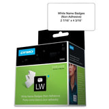Dymo+NonAdhesive+LabelWriter+Name+Badge+Labels++2.44+Width+x+4.19+Length++250+%2f+Roll++Rectangle++White++250+%2f+Roll