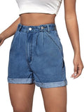 Kotty Women'S High-Rise Denim Shorts(Blue,M)
