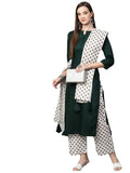 Gosriki Women'S Cotton Straight Kurta With Palazzo & Dupatta (Kpzd-Cot-10076-Green_M-Go_Green_Medium),Green,,B09NVPX9YF