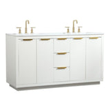 Elegant Decor Blake 60 Aluminum Alloy Mdf Double Bathroom Vanity In White