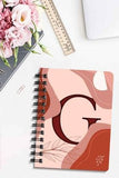 DIKRAFT Initial G Printed Wiro Bound A5 Diary For Office School College Journal Diary Notebook for Girls and Women (Unruled 200