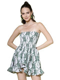 Oomph! Women'S Western & Fusion Wear Smocked Mini Dress For Women Western Green - Md940,Forest Green 2Apparel,M