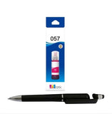 057 Magenta Ink Bottle 70ml (057) for Selected Printer with 3in1 MultiFunction Creative Mobile Phone Stand, Stylus Pen, Ballpoi