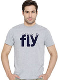 Adro Fly Mens Cotton Printed T-Shirts (R21-M-Fly-Gr_Grey_L)