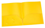 Oxford Poly Two Pocket Portfolio, Yellow, Pack of 25
