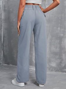 Toplot Cotton Solid Multi-Pocket Cargo Pant For Women (Wide-Leg-Cargo-5195-Silver-34),Silver,34,B0D9VQ7Q8B